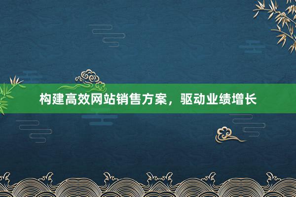 构建高效网站销售方案，驱动业绩增长